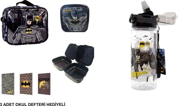 Batman Beslenme Çantası,Beslenme Kabı ve Su Matarası (3 adet defter hediyeli) - Image 1