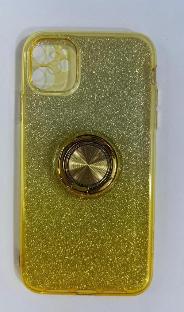ARMORİX  İPHONE 11 GOLD SİMLİ YÜZÜKLÜ SİLİKON KILIF - Image 1