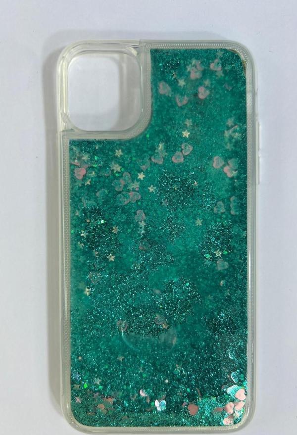 ARMORİX İPHONE 11 SULU SİMLİ KALPLİ YEŞİL SERT KAPAK - Image 1