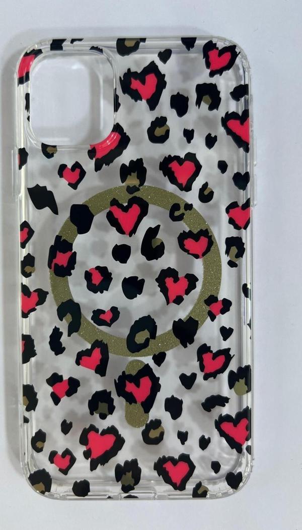 ARMORİX İPHONE 11 MAGSAFELİ KIRMIZI VE SİYAH KALP DESENLİ KILIF - Image 1