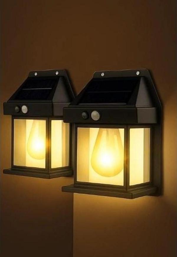 3 Mod'lu Sensörlü 2 Adet Bahçe Led Ampul Büyük Boy Güneş Enerjili Hareket Sensörlü Bahçe Led 3 Modlu - Image 1