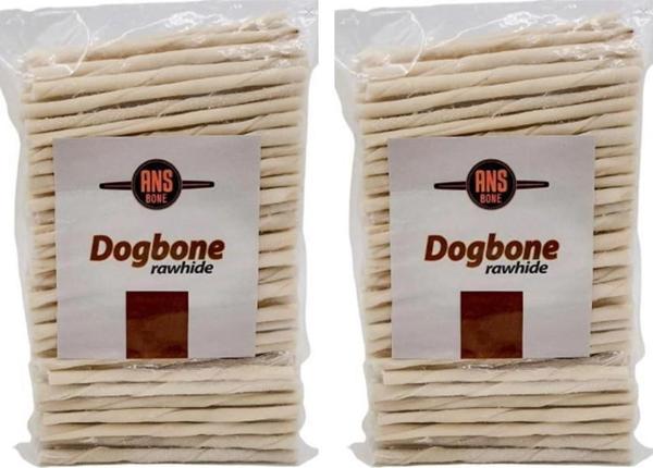 ANS Köpek Beyaz Burgu Çubuk Ödül Ve Çiğneme Kemiği 2X160 320 Adet - Image 1