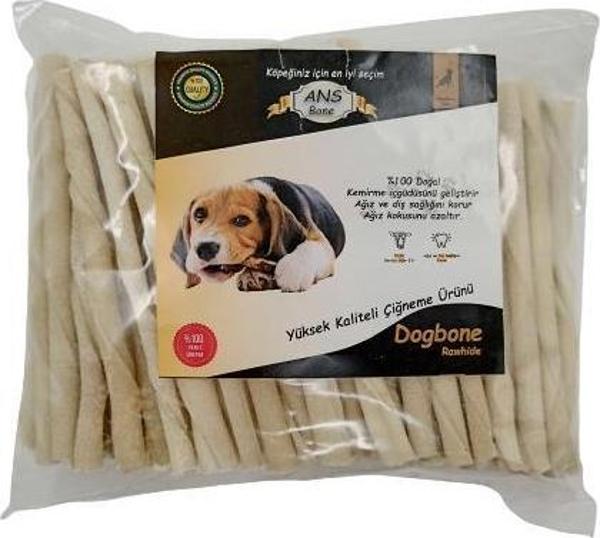 Burgu Beyaz Çubuk Kemik 100 Lü Torba Çiğneme Kemiği - Image 1