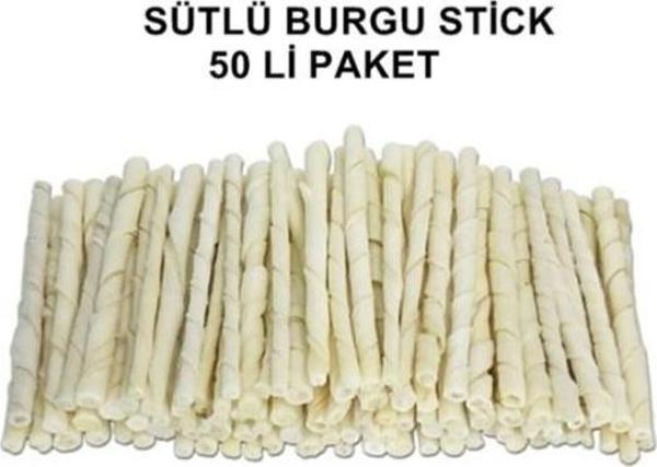 Köpek Beyaz Burgu Çubuk Ödül Ve Çiğneti Kemiği 12 Cm 2x25= 50 Li - Image 1