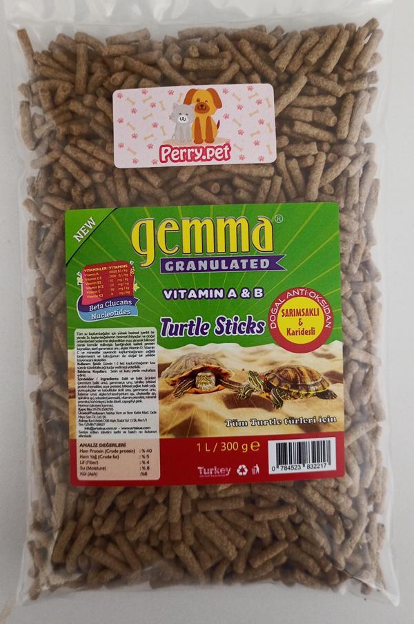 GEMMA Turtle Sticks Sarımsaklı ve Karidesli Kaplumbağa Yemi 1 Litre 300 gr  - Image 1