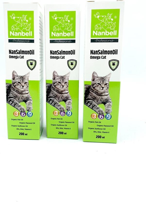 3 kutu NanSalmonOil Kediler İçin Omega 3-6-9 200ml  - Image 1
