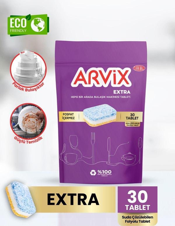 Arvix Hepsi Bir Arada Bulaşık Makinesi Tableti Extra 30'Lu - Image 1