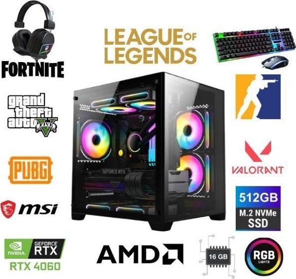 MSI DFS Gaming DS2025B RYZEN 5 5600X-B550M-RTX 4060 8GB-16GB RAM-512GB M.2 SSD-WI FI-OYUNCU BİLGİSAYARI - Image 1