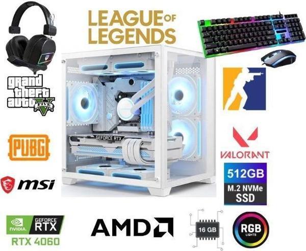 DFS Gaming DS2025W RYZEN 5 5600X-B550M-RTX 4060 8GB-16GB RAM-512GB M.2 SSD-WI FI-OYUNCU BİLGİSAYARI - Image 1