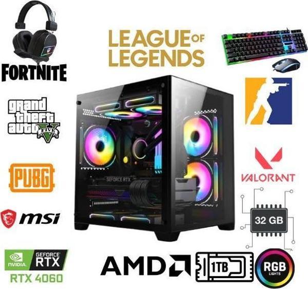 DFS Gaming DS2026B RYZEN 7 5700X-B550M-RTX 4060 8GB-32GB RAM-1TB M.2 SSD-WI FI-OYUNCU BİLGİSAYARI - Image 1