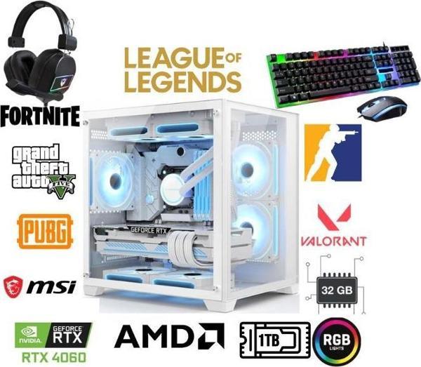 DFS Gaming DS2026W RYZEN 7 5700X-B550M-RTX 4060 8GB-32GB RAM-1TB M.2 SSD-WI FI-OYUNCU BİLGİSAYARI - Image 1