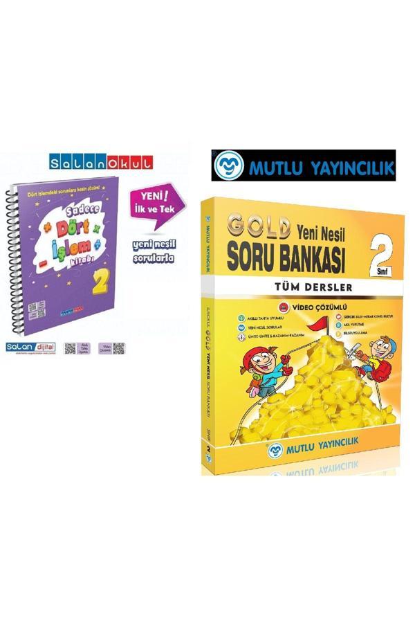 2. Sınıf Salan Okul Yay. Sadece Dört İşlem Kitabı & Mutlu Gold Yeni Nesil Soru Bankası 2 Yeni Ürün - Salan Yayınları - Image 1