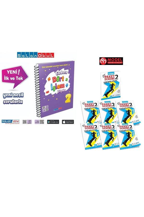 2. Sınıf Salan Okul Yay. Sadece Dört İşlem Kitabı & TURBO SINIF İÇİ PAKET DENEME - Salan Yayınları - Image 1