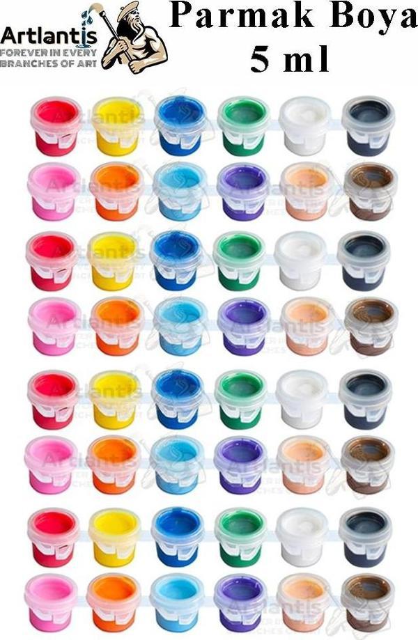 Parmak Boya 5 ml 12 Renk 4 Paket Mini Küçük Parmak Boya Etkinlik Boyama Boyası Su Bazlı Resim Okul Öncesi Kreş Ana Sınıf - Image 1