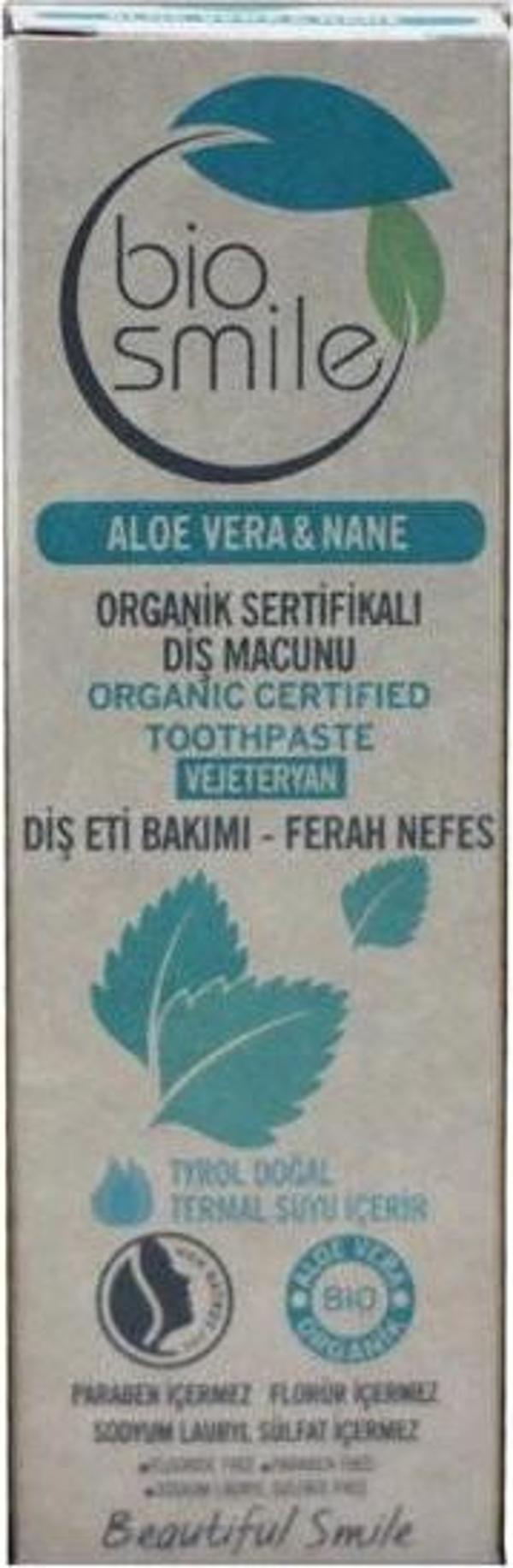 Biosmile Organik Diş Macunu Aloe Vera & Nane Aromalı 50ml - Image 1