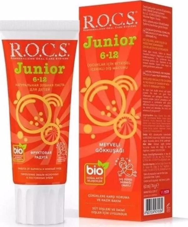 Rocs Junior Meyveli Gökkuşağı 6-12 Yaş Florürsüz Diş Macunu 74 ml - Image 1
