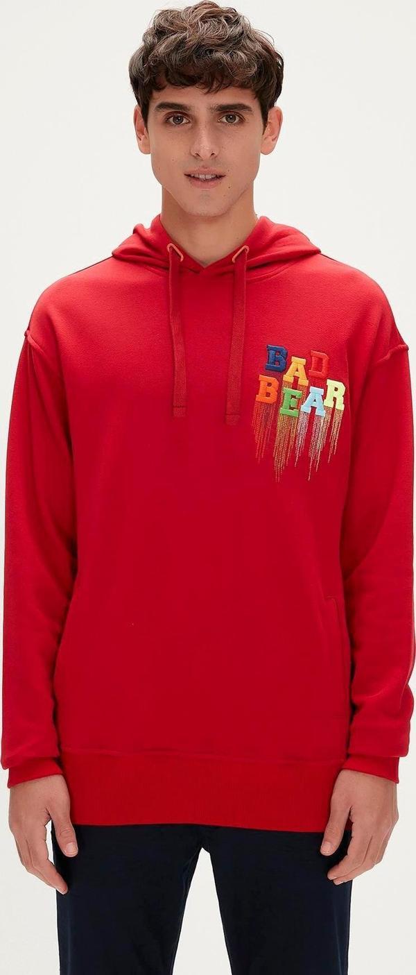 Rainbow Hoodie Crimson-Red Kırmızı Kapüşonlu Erkek Sweatshirt - Image 1