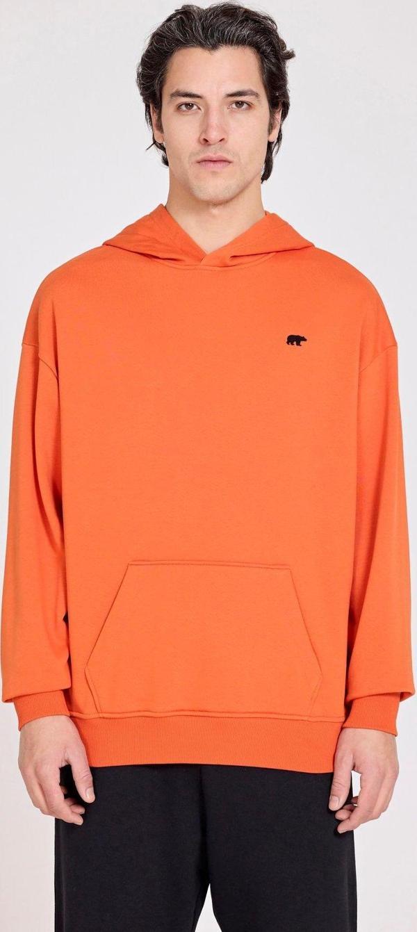 Drake Turuncu Erkek Oversize Kapüşonlu Sweatshirt - Image 1