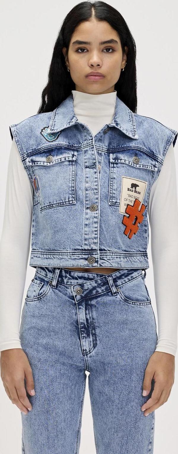 Joanne Blue Kadın Denim Yelek - Image 1