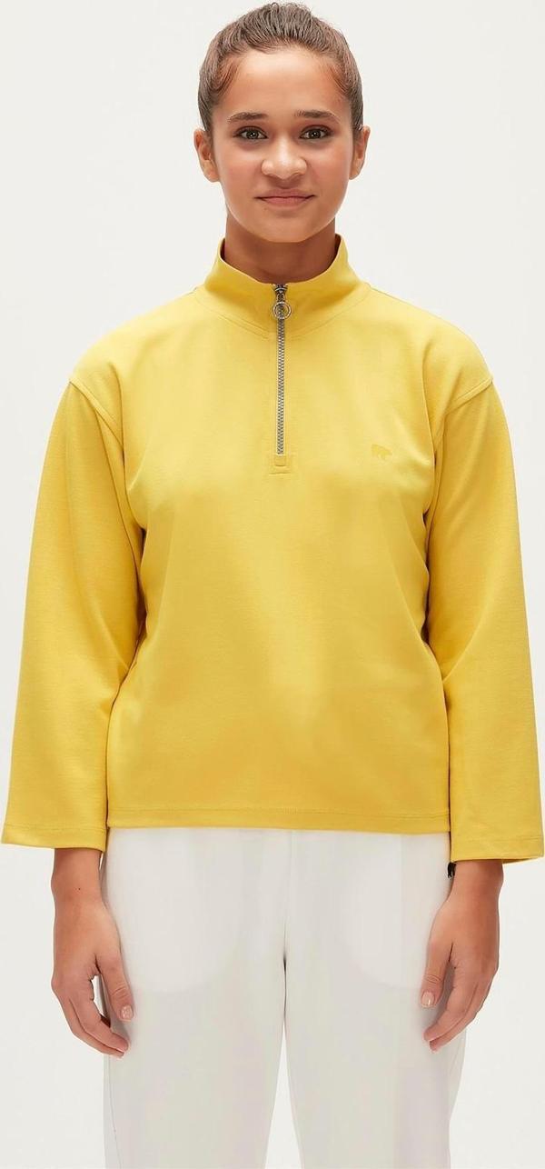 Lexi Half-Zip Cider Sarı Yarım Fermuarlı Kadın Sweatshirt - Image 1