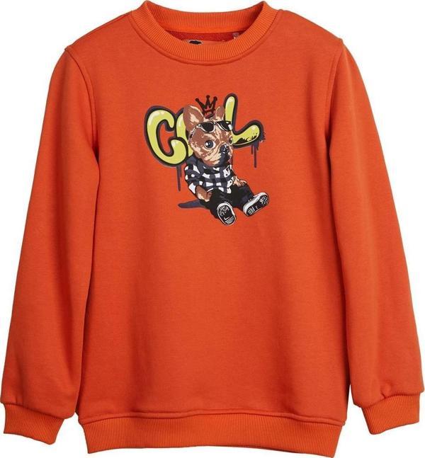 Javed Turuncu Çocuk Baskılı Sweatshirt - Image 1