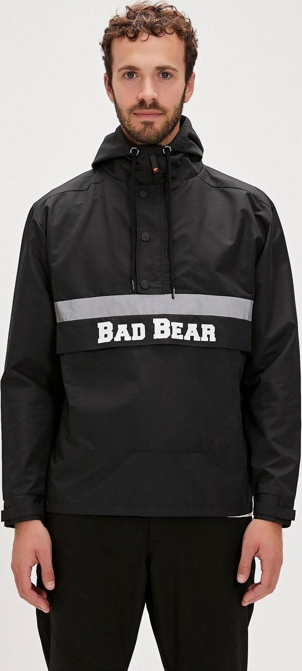 Reflect Windbreaker Siyah Kanguru Cep Erkek Rüzgarlık - Image 1