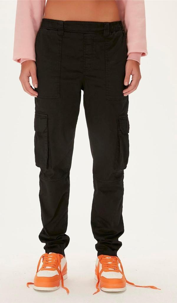 Lara Cargo SweatPants Siyah Kadın Pantolon - Image 1