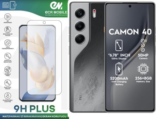 Tecno Camon 40 ile Uyumlu MAT Esnek Nano Kırılmayan Ekran Koruyucu - Image 1