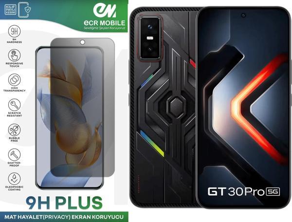 Infinix GT30 Pro Ekran Koruyucu Tam Uyumlu 9H Esnek Nano Kırılmayan MAT HAYALET(Privacy) - Image 1