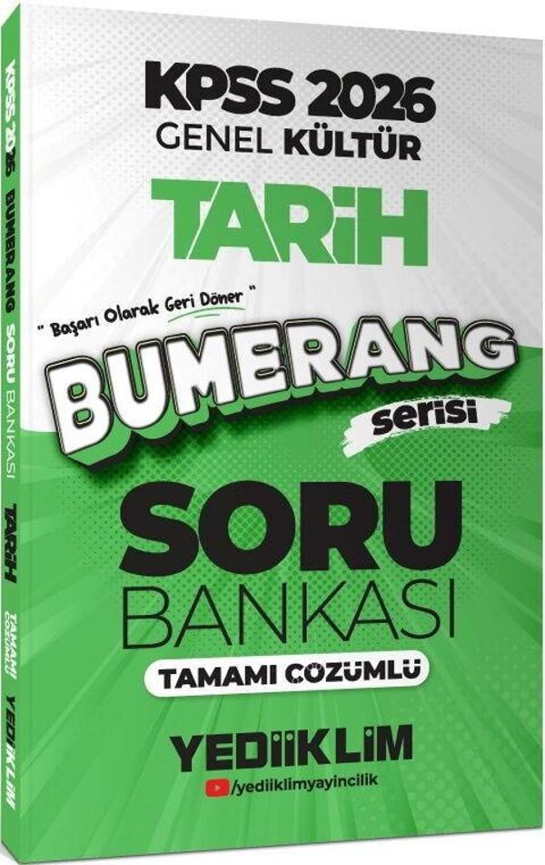 2026 KPSS Genel Kültür Bumerang Tarih Tamamı Çözümlü Soru Bankası Yediiklim Yayınları - Yediiklim Yayınları - Image 1