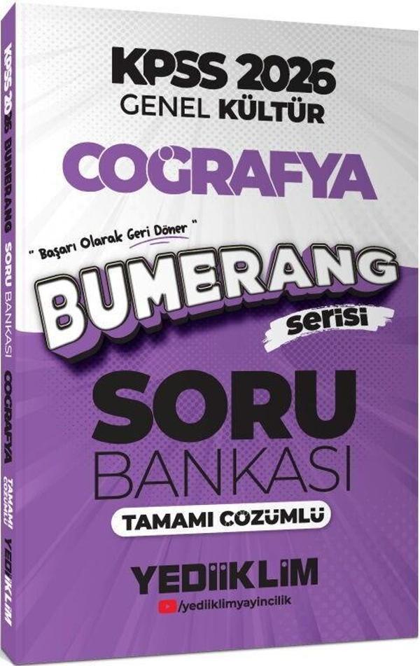 2026 KPSS Genel Kültür Bumerang Coğrafya Tamamı Çözümlü Soru Bankası Yediiklim Yayınları - Yediiklim Yayınları - Image 1