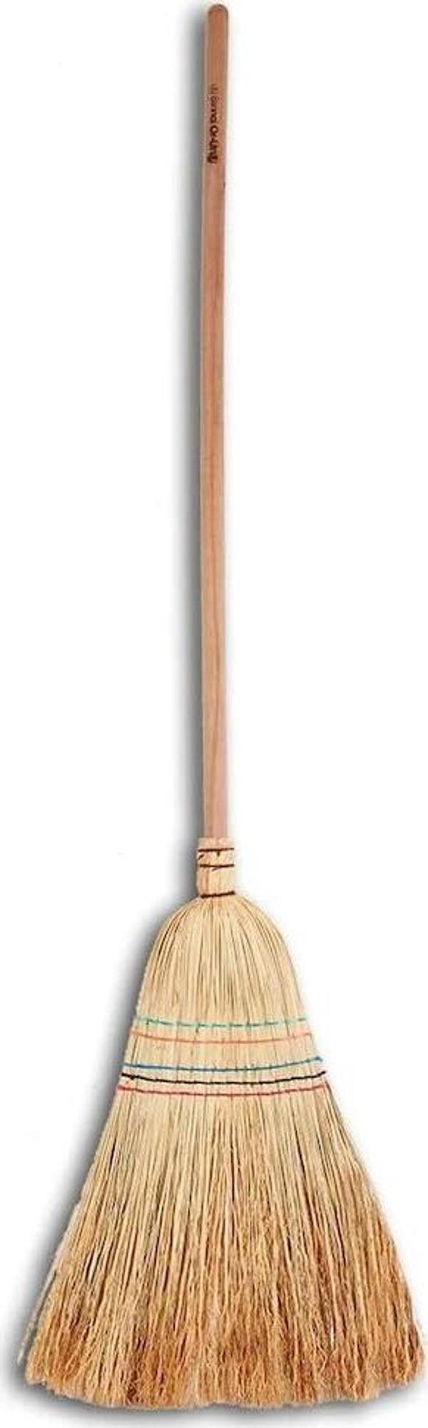 Ahşap Saplı Çalı Çırpı Çavdar Süpürge - Bahçe Süpürgesi - Çöpçü Bahçe Süpürgesi - 150 Cm. - Image 1
