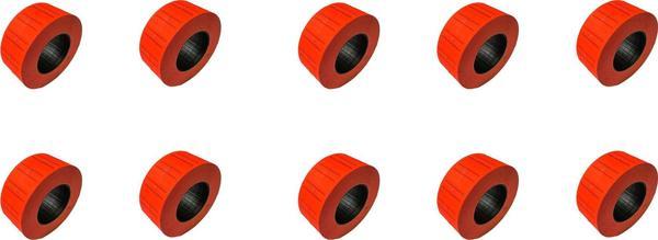 Motex Tanex Makine Etiketi Kraft Fiyatlandırma Numaralandırma Bant-12x21mm -800'lü -Kırmızı -10 Adet - Image 1
