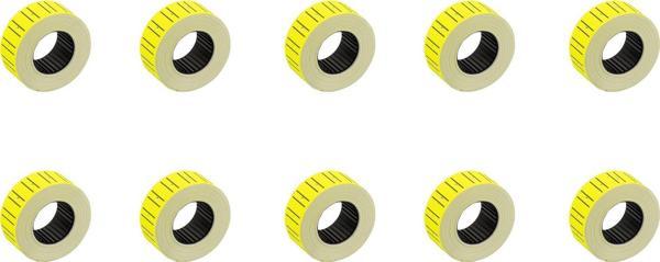 Motex Tanex Makine Etiketi Kraft Fiyatlandırma Numaralandırma Bant -12x21 mm -800'lü -Sarı -10 Adet - Image 1