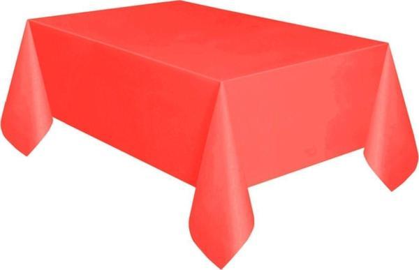 Plastik Naylon Su Geçirmez Parti Piknik Renkli Masa Örtüsü - 120x180 Cm. - Kırmızı - 1 Adet - Image 1