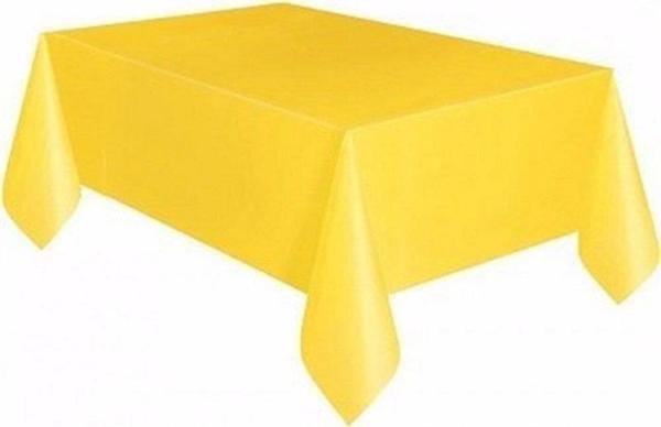 Plastik Naylon Su Geçirmez Parti Piknik Renkli Masa Örtüsü - 120x180 Cm. - Sarı - 1 Adet - Image 1
