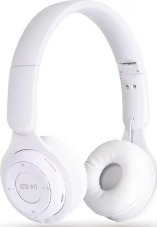 Luxury, Hafıza Kart İle Çalışma Özellikli Kulak Üstü Bluetooth Kulaklık Beyaz Renk Auris BT23 - Image 1