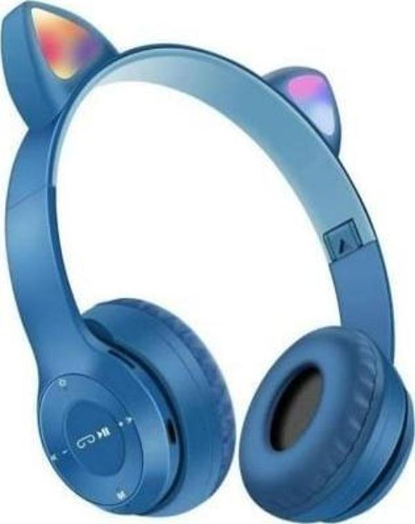 Luxury, Katlanabilir Led Işıklı Kedi Tasarım Kablosuz Bluetooth Kulaklık Lacivet Renk Carboon P47M - Image 1