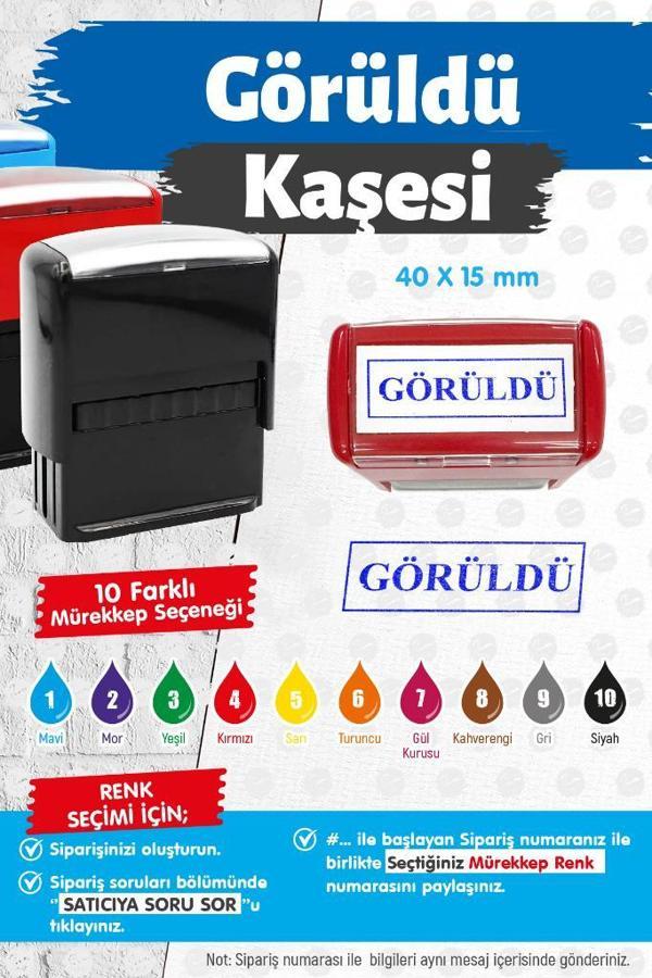 Çerçeveli Görüldü Kaşesi 10  Renk Mürekkep Seçeneği -T1433 - Image 1