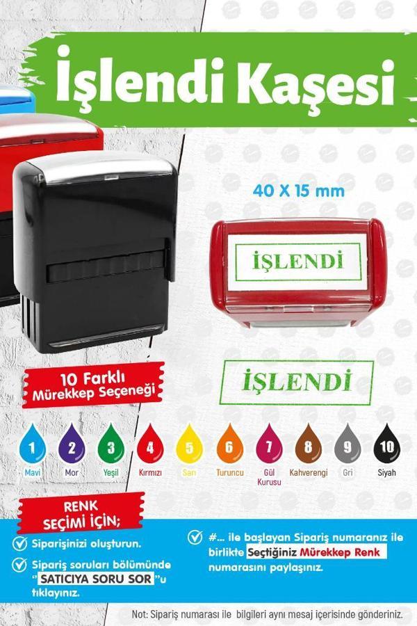 Çerçeveli İşlendi Kaşesi 10 Renk Mürekkep Seçeneği -T1431 - Image 1
