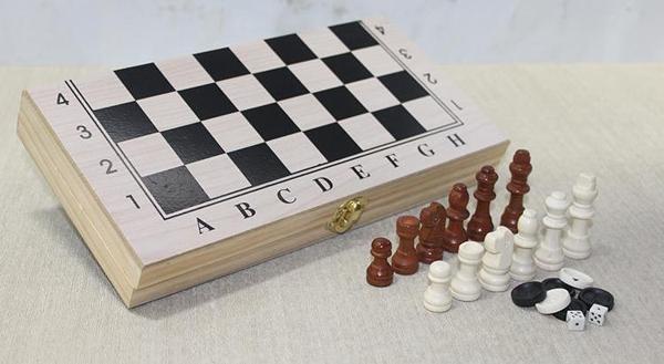 Ahşap Kutulu Satranç Tavla Seti Model 1 - Image 1