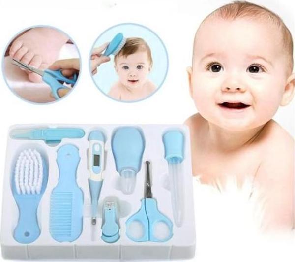 8 Parça Bebek Bakım Seti Mavi Renk - Image 1