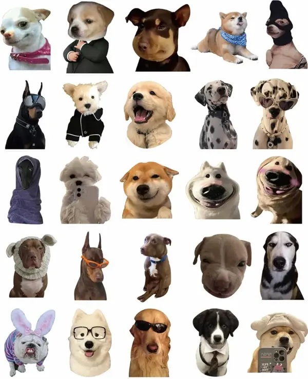 Sevimli Köpek Çıkartmaları Laptop Notebook Tablet Sticker Seti - Image 1