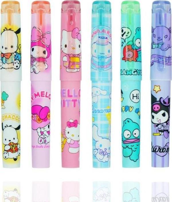 6'lı Fosforlu Kalem Seti - Hello Kitty Kuromi ve Arkadaşları - Image 1