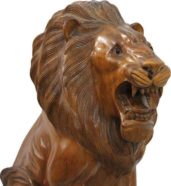 Ahşap Aslan Figürü 50 cm - Image 1