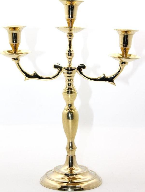 Pirinç 3'lü Şamdan Model 2 - Image 1