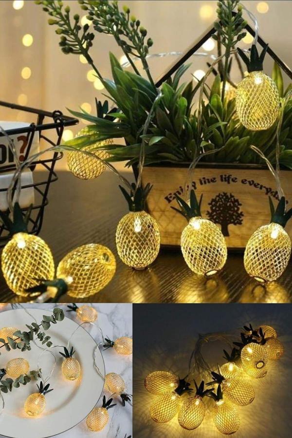 2m 10 Led 2 Kademeli Ananas Led Işık Pilli - Image 1