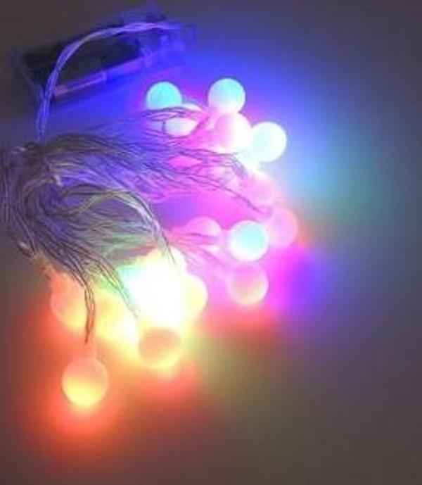 3m 20 Led Beyaz Top RGB ışık Pilli 2 Kademeli - Image 1