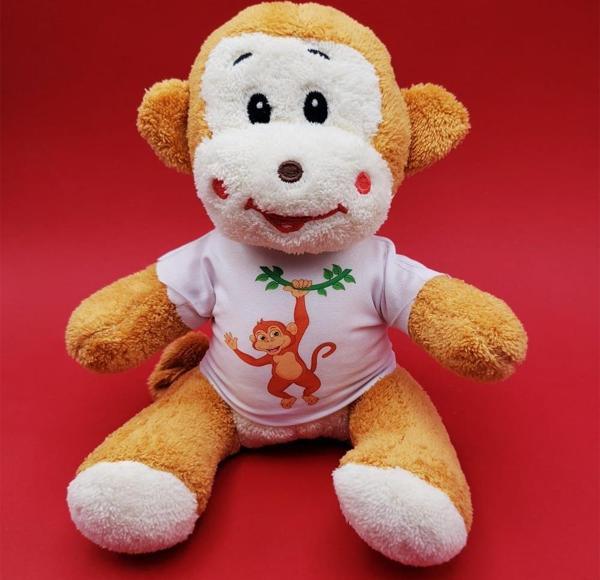 Tişörtlü Sevimli Peluş Maymun - Image 1