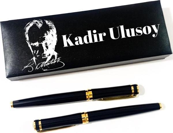 Atatürk Sulietli Kutu Kişiye Özel 2'li Roller ve Dolma Kalem Seti 3084-2 - Image 1